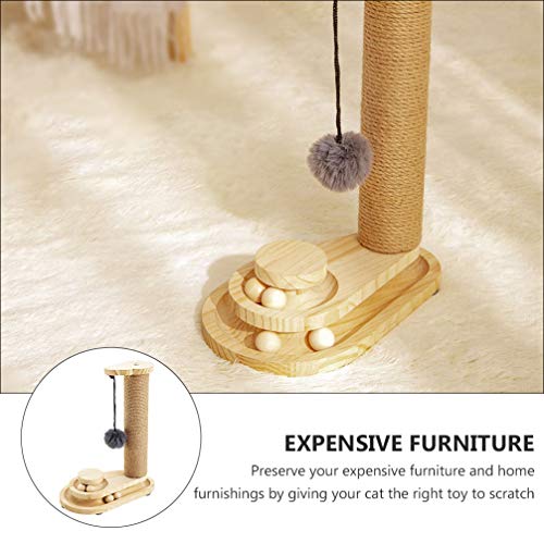 Balacoo Bola de Gato Arranhador Bolas de Pelúcia Penduradas Brinquedo de Gato Redondo Bonito Pegador