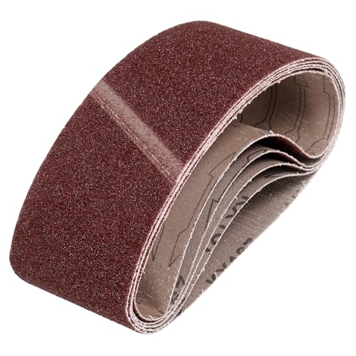 sourcing map 76mm x 533mm Sanding Belts, 5 Pcs 40 Grits Aluminum Oxide Abrasive Belt Sander File Belt for Woodworking, Metal Polishing, Knife Sharpener