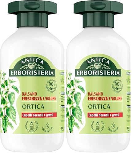 Antica Erboristeria - Balsamo all'Ortica Freschezza e Volume per Capelli Normali e Grassi, Formula Vegan Senza Siliconi, 225ml (Confezione da 2)