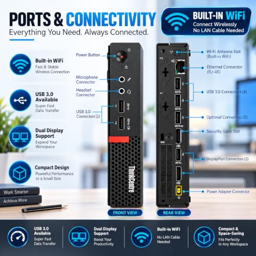 Image of Tiny Desktop PC | Core i5-6Th Gᥱn, 8GB DDR4 RAM, 256GB SSD |Build in WiFi HD Graphics | DP, Windows 11 Pro, MS Office (1 Year Brand Warranty)