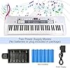 Funtaki 61 Key Electronic Keyboard Piano with Lighted Up Keys, Musical Mini Keyboard Piano with keyboard stand, Digital Portable Synthesizer Keyboards for Beginners Kids Adults (white) #3