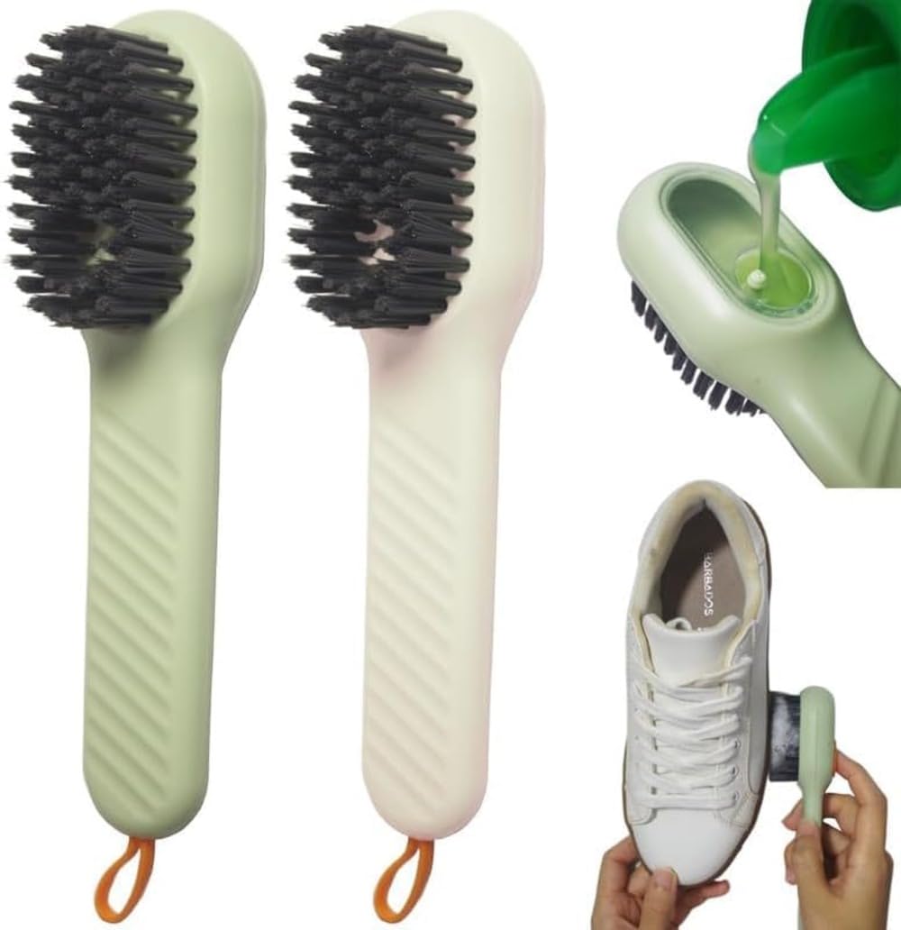 Multifunctional Liquid Shoe Brush with Liquid Box, Adding Liquid Filled Shoe Washing Brush with Soap Dispenser Press Type, Long Handle Shoe Cleaner Brush Cleaning with New Liquid Cartridge Pack of 2 (B0CJ9LW6QY) Amazon Price History, Amazon Price Tracker