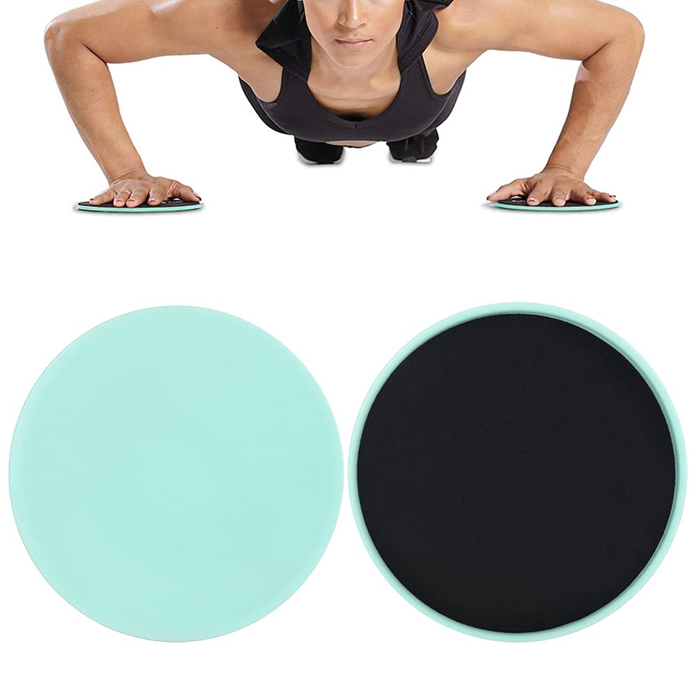 Dischi scorrevoli, cursori per Esercizi, 2PCS Fitness Core Slider Esercizio Scorrevole scivolante Dischi per Il Fitness Fitness Slider per Esercizi Lisci Slider reversibili(Verde Chiaro)