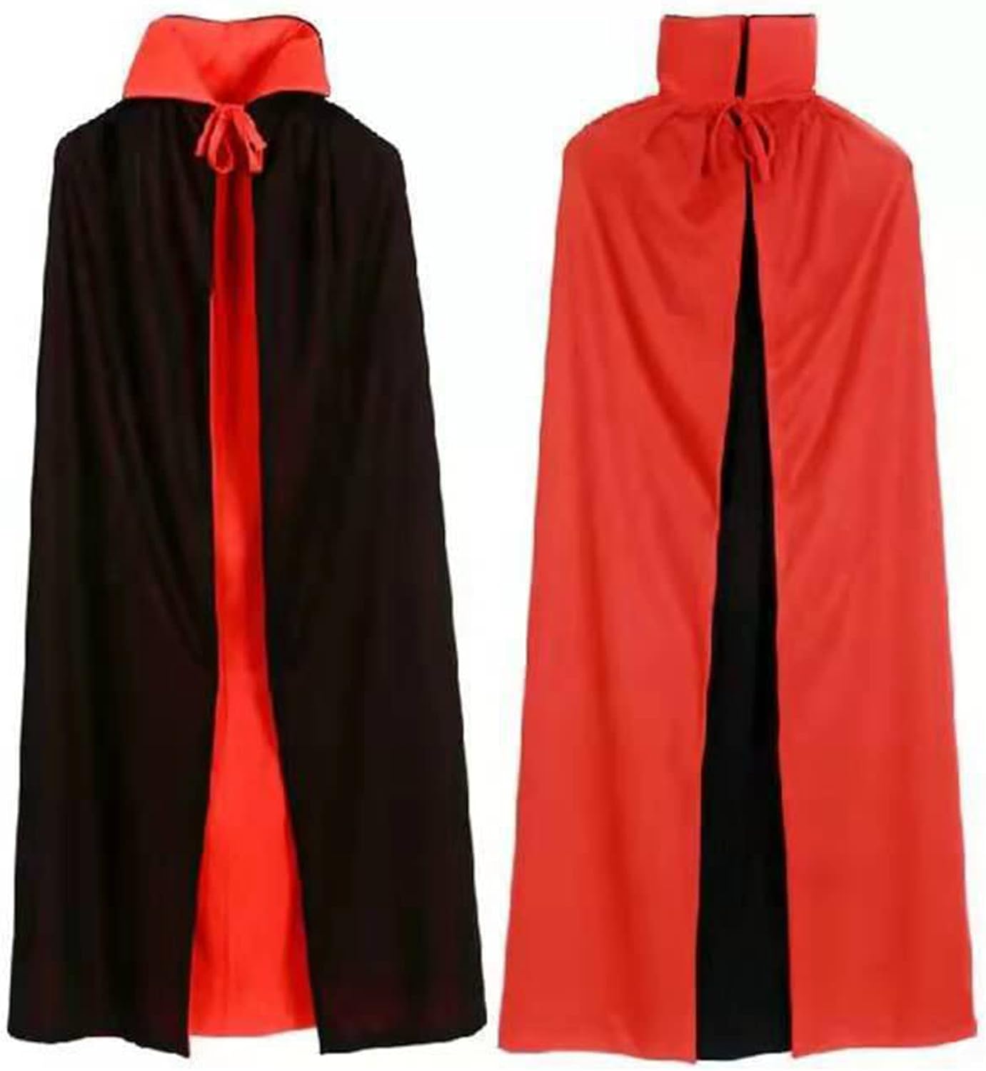 Butyeak Capa de Halloween, Reversible Negro Rojo Capa, Capa de Vampiro de Halloween, Capa De disfraz de Halloween, Disfraz Clásico de Halloween para Niños para Carnaval Fiestas de Terror 90cm