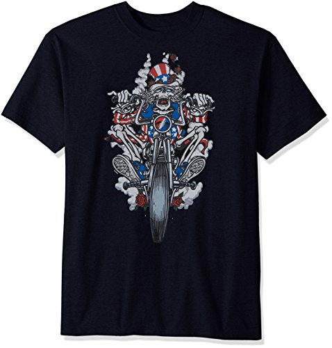 Liquid Blue Men's Plus Size Grateful Dead Moto Sam Short Sleeve T-Shirt, Navy, X-Large