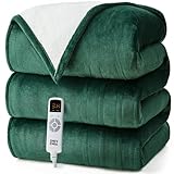 EHEYCIGA Electric Heated Blanket Throw - 9 Heating Levels, 10 Hours Auto Off, Soft Cozy Sherpa Washable With Fast Heating, 50 x 60 Inches