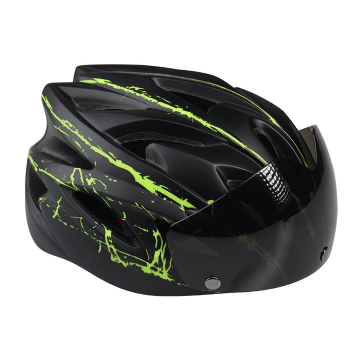 SECFOU Casco per Bici con Occhiali Magnetici Integrati, Design Comodo e Protettivo in Materiale Pc, per Sport All'aperto e Corsa, Aspetto e Leggero