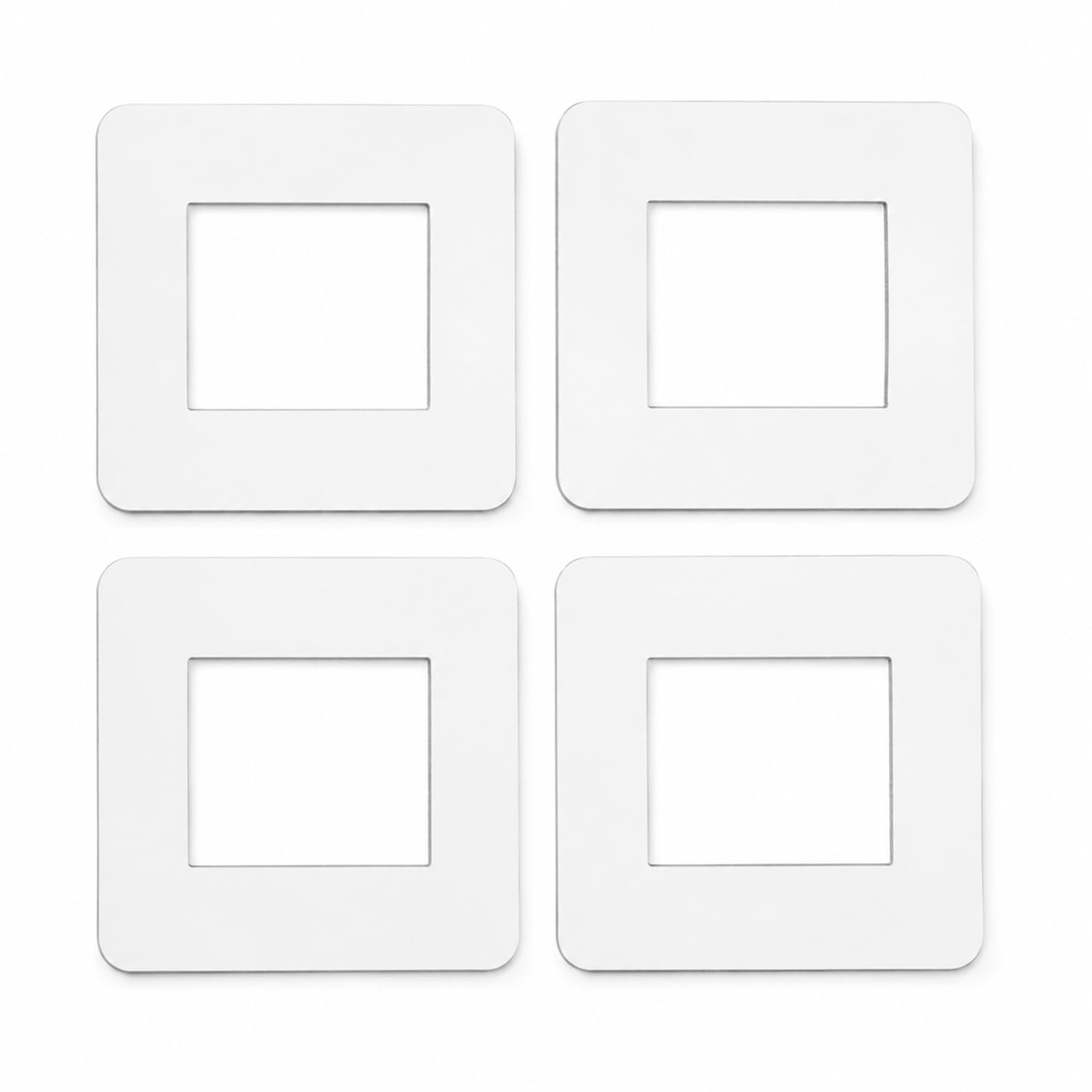 Light Switch Surround - 4 Pcs Single Light Switch Cover Plates - White Plastic Socket Surround Plate - Protects Walls from Finger Marks and Dirt & Damage