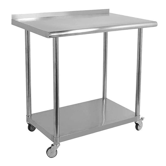 Buy Nisorpa Stainless Steel Work Table with Casters Wheels 36" x 24" x