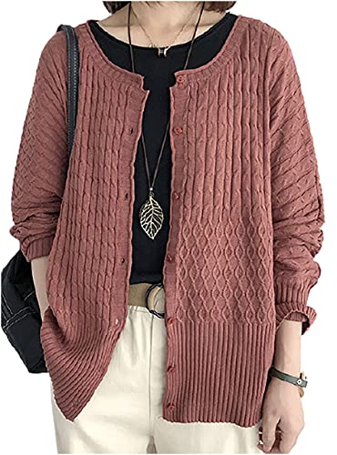 ［エムエルーセ］ 5色展開 羽織 カーディガン ゆったり アウター トップス カジュアル 秋 冬 茶色 前空き 秋用 フォーマル 20代 羽織れる 可愛い トレンド 襟なし 前開き ボタン おしゃれ エレガント 体型カバー 美シルエット トラベル ナチュラル 着るだけ アタタカイ シンプル 旅行用 ビジネス かじゅある ロングカーデ 長袖 なが袖 ニットカーディガン ブラウン MRD19-BRL2