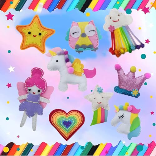 Select Zone DIY Nähen Kinder Bastelset Filz Bastelset mit Stickgarn Plastiknadeln Füllwatte Schere Prinzessin – Ansicht 2