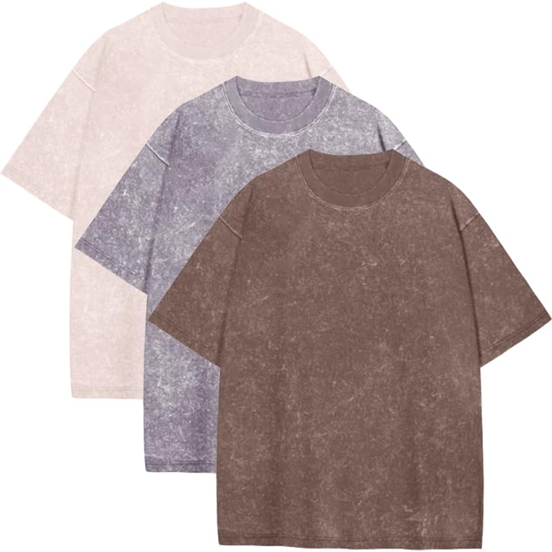 Image of Oversized Tshirts for Men Short Sleeve Vintage Washed Basic Loose Tees 2026
