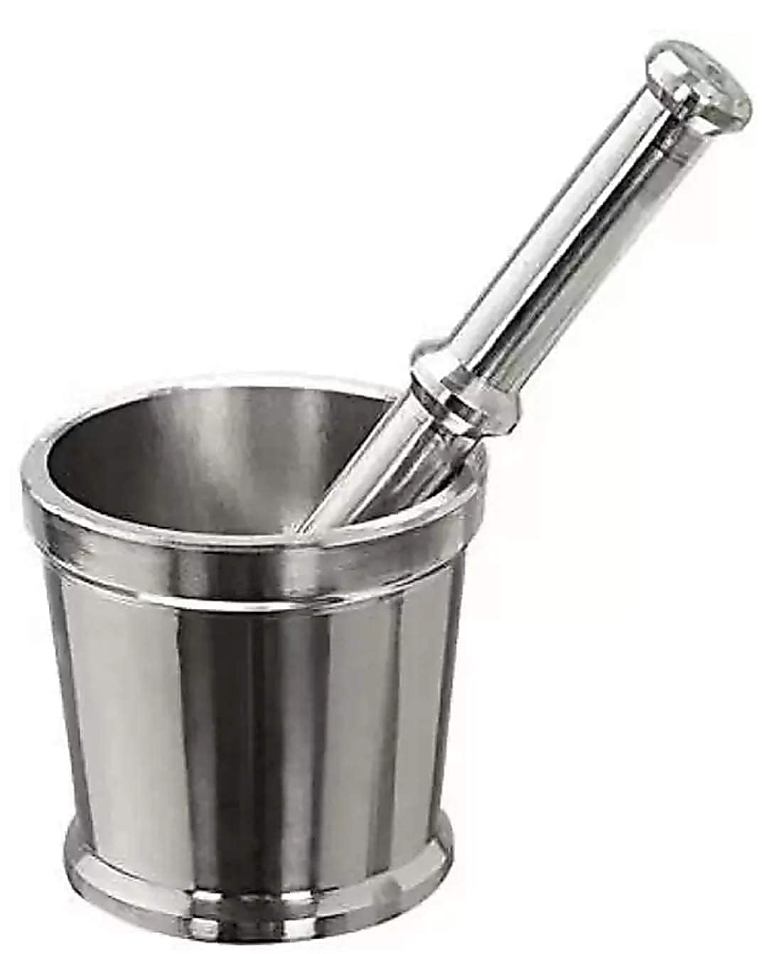 VENZIO Stainless Steel Okhli Masher, Mortar and Pestle Set for Kitchen Set of 1 Pestle and okhali Imam dasta Spice Grinder Stainless Steel Pour okhali Big Size Pestle Set-image-21