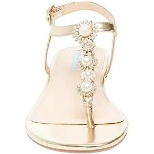 Amazon.com | Betsey Women's SB-ALTA Sandal, Gold, 6 | Flip-Flops