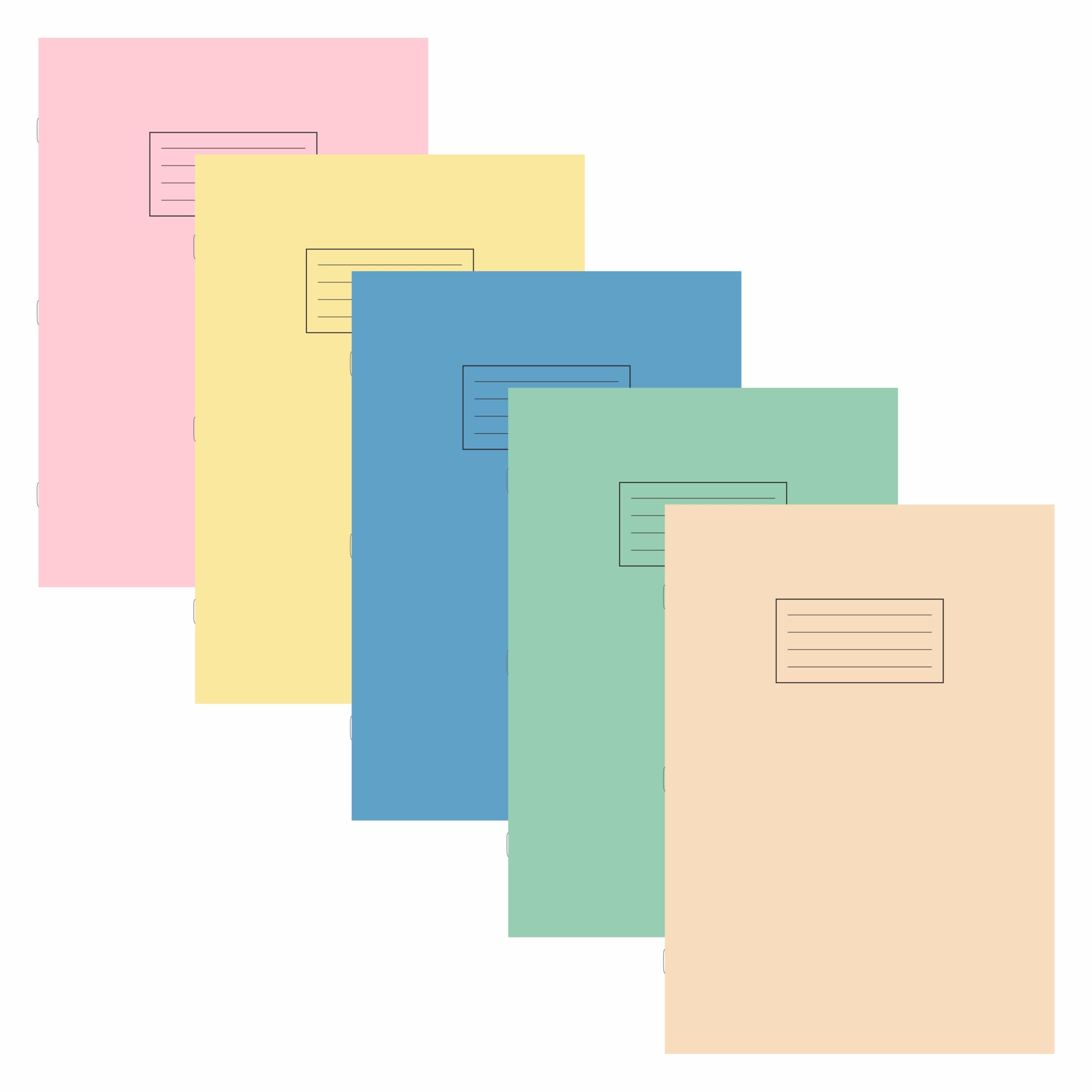 SPL A4 Exercise Books | 80 Page Lined Notebooks | Assorted Pastel Colour Covers | 8mm Ruled with Margin | Bulk School & Office Supplies Jotters for Students & Teachers