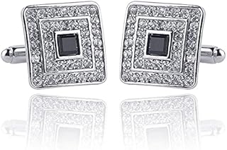 Breakthecocoon Gemelli da donna e uomo, quadrati gemelli, decorazioni (colore metallo: argento)