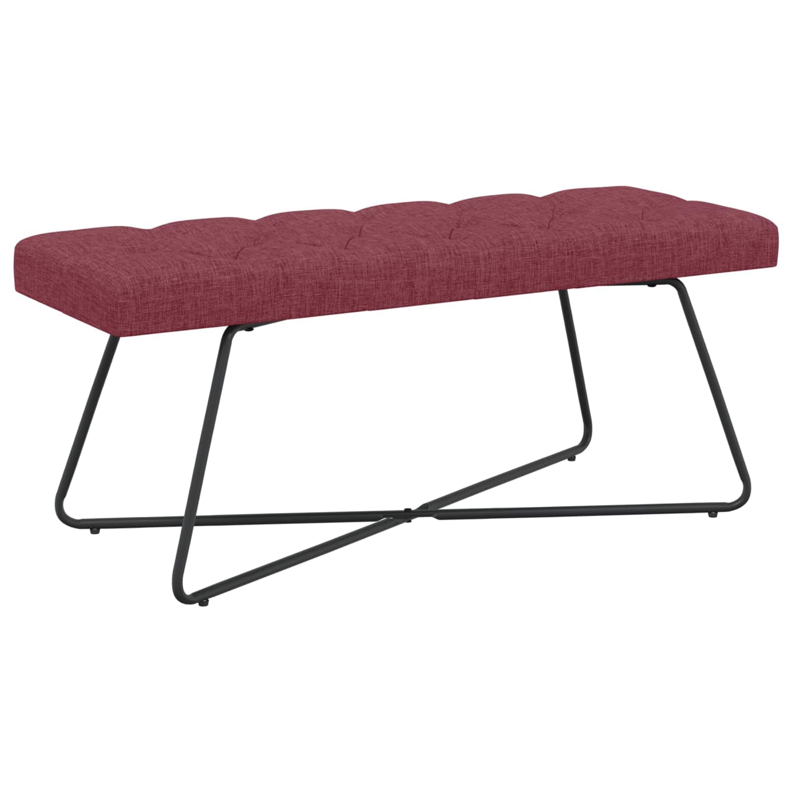Banco para sala dormitorio pasillo banqueta tapizada rojo vino de 110 x 40 x 46 cm