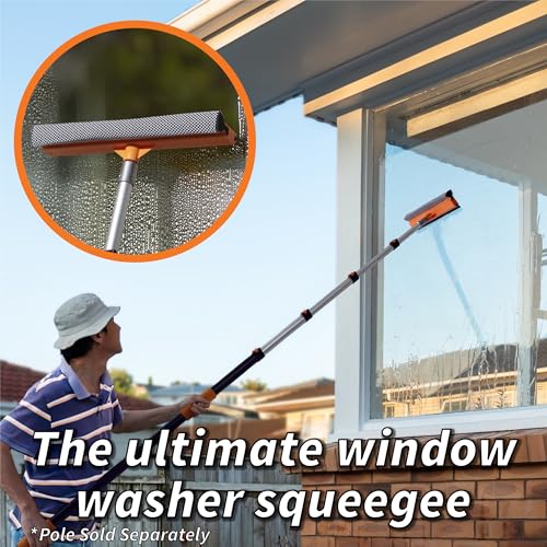 Image of 15 inch Window Washer Squeegee Attachment / / Multi-Use Squeegee for Car and Window Cleaning Fits All Extension Poles with Standard Acme Thread / / Professional Window Cleaning Tool (Pole Sold Separately)