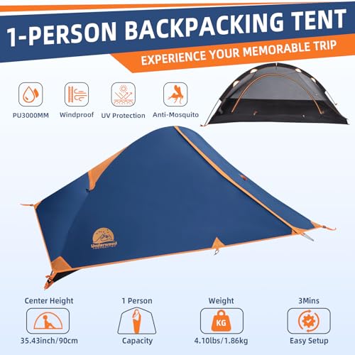 Carpa ultraligera impermeable para 1 persona para camping miniatura 2