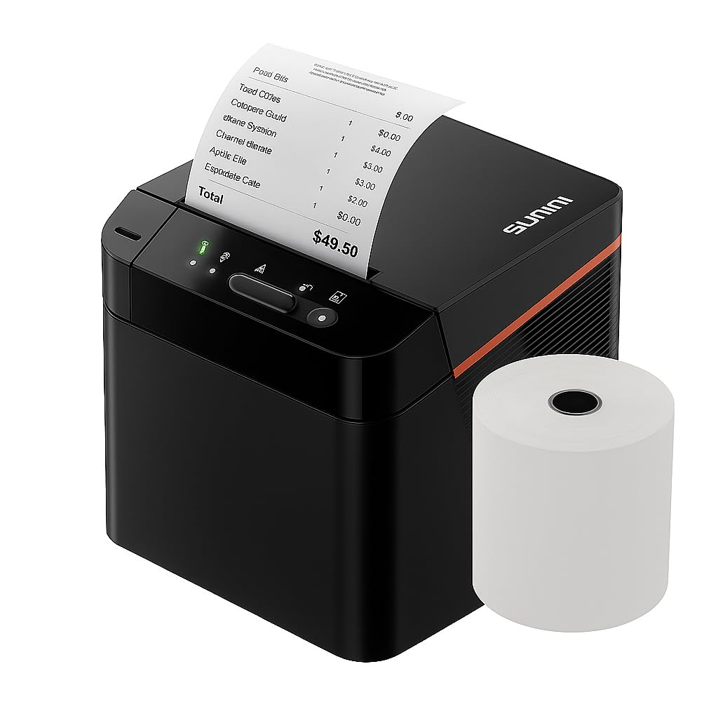 SUNMI Cloud Printer - Impresora Tickets 80mm - Papel Térmico 80 mm - Impresora Termica sin Tinta - Corte Automático - Conexión USB, RJ11, Wifi y Bluetooth - Velocidad de Impresión 250 mm/s