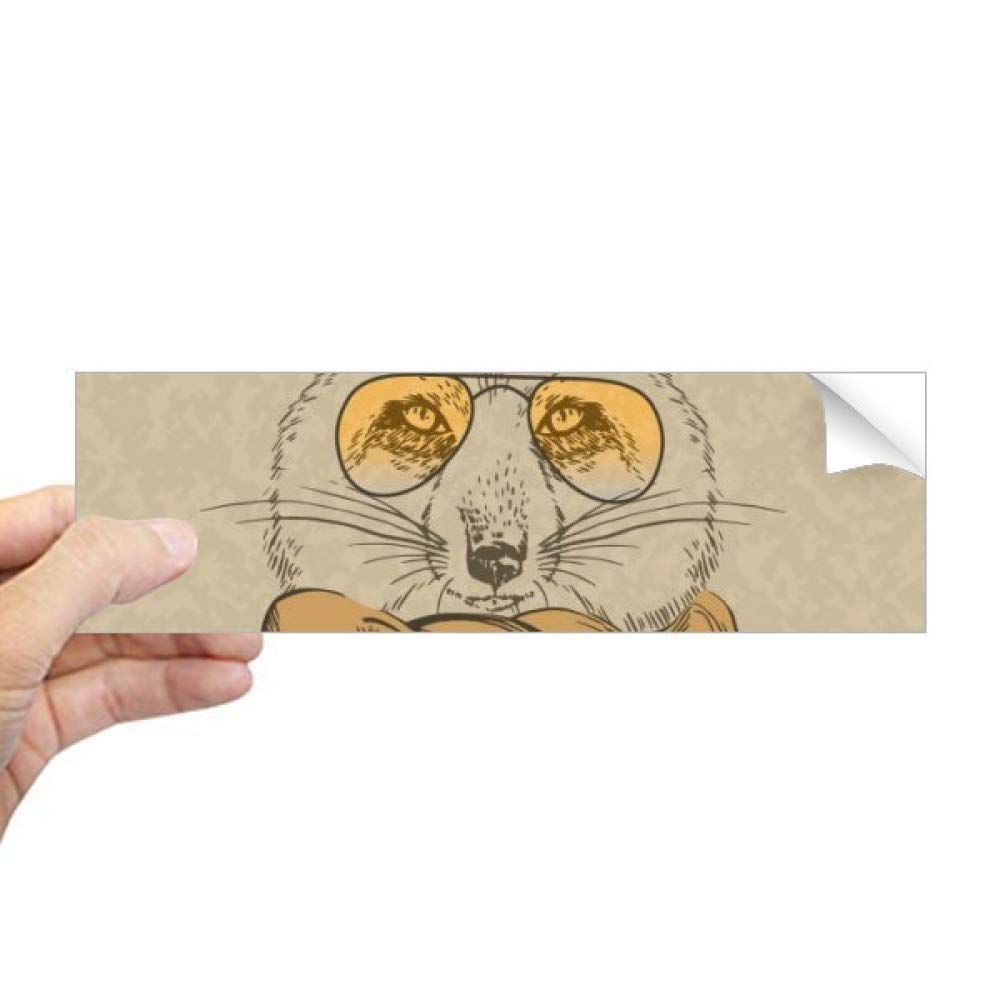 Autocollant loup et écharpe au motif animal britannique rectangulaire