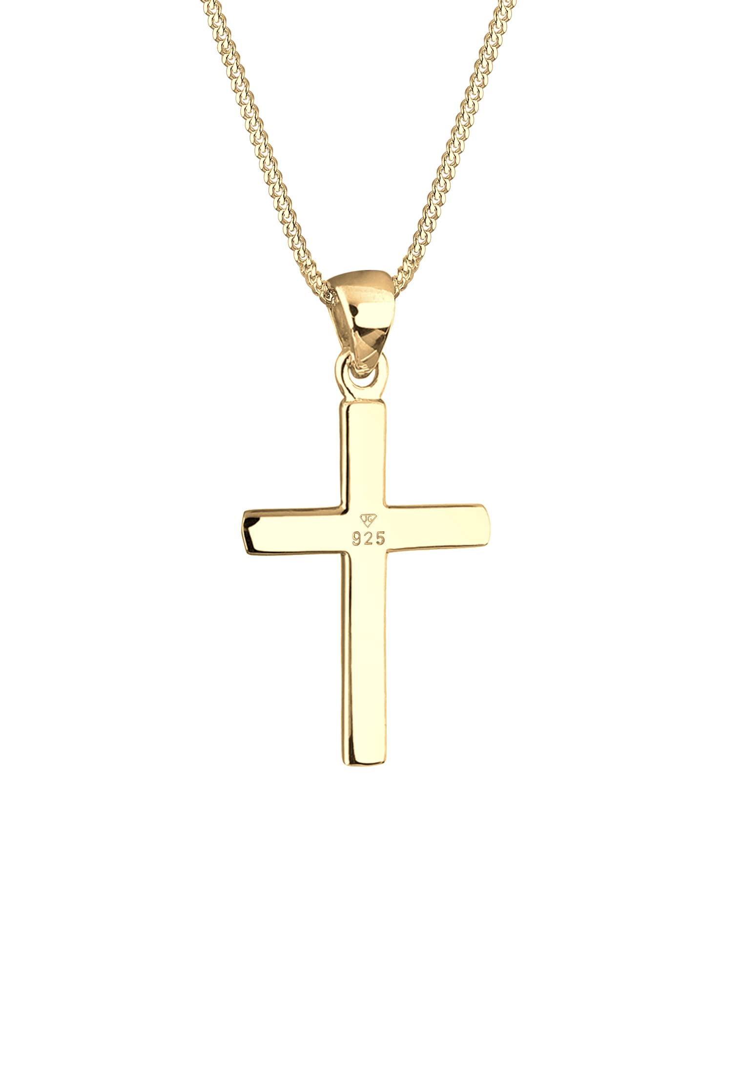 Elli Damen Halskette mit Kreuz Anhänger Basic Religion in 925 Sterling Silber 45 cm lang