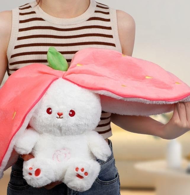 AVS Sleeping Breathing Reversible Bunny 30cm White/Pink - Image 6