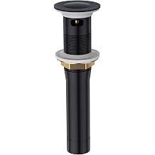 CREA Black Bathroom Drain Stopper, Pop Up Sink Drain with Overflow, Vessel Sink Drain Plug with Anti-Clogging Strainer, All Metal Stainless Steel