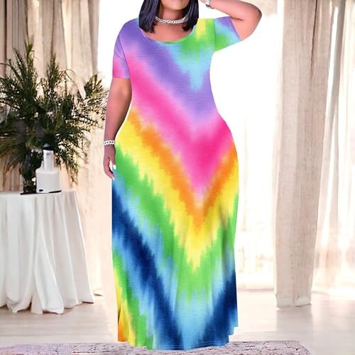 Image of Plus Size Maxi Dresses for Curvy Women T-Shirt Summer Sun Dresses Loose Fit