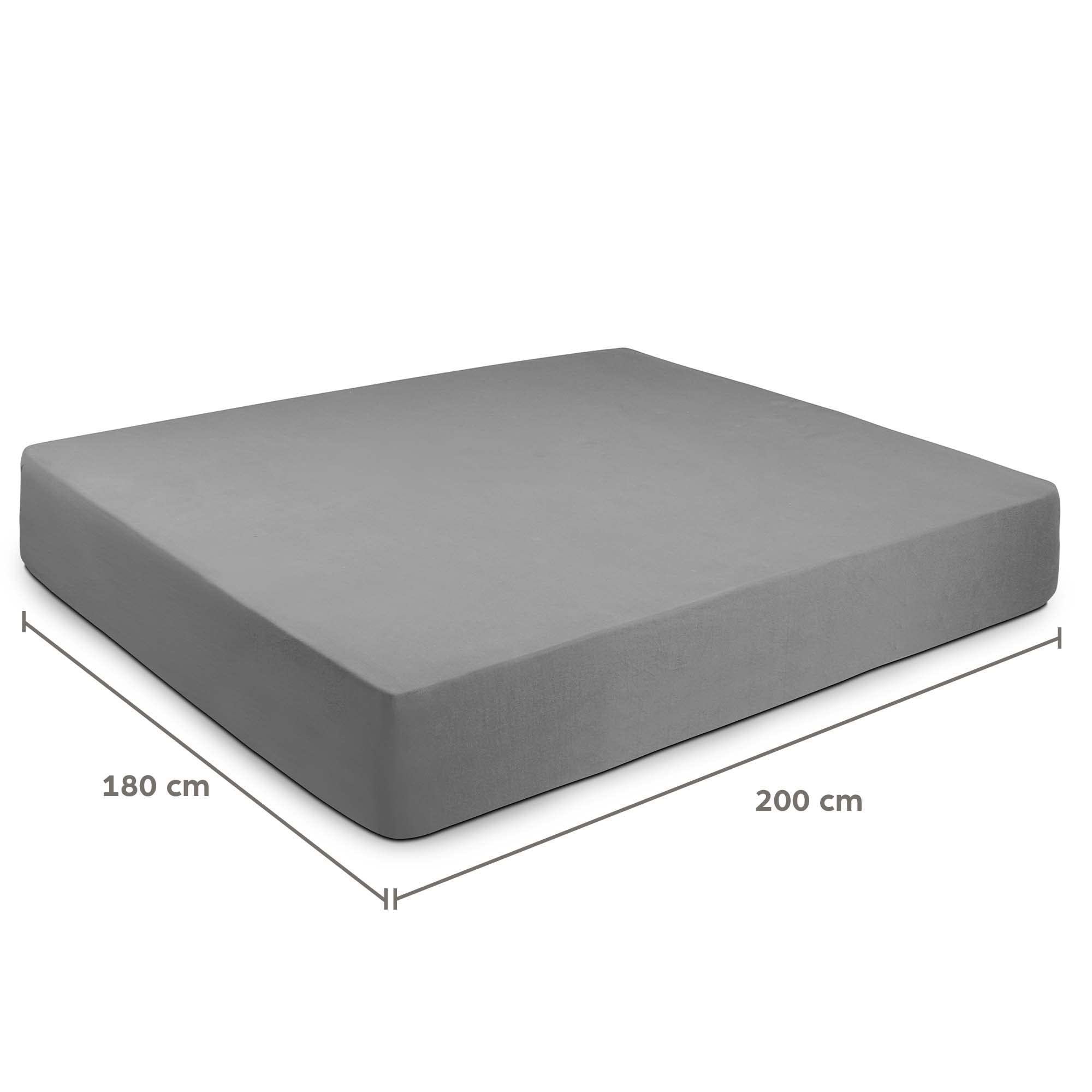 Lenzuola Matrimoniali con Angoli 180x200 cm Grigio Chiaro in Microfibra per Letto King Size con Materasso fino a 30cm Tessuto Anti-Acaro e Ipoallergenico di Alta Qualità Lavabile in Lavatrice