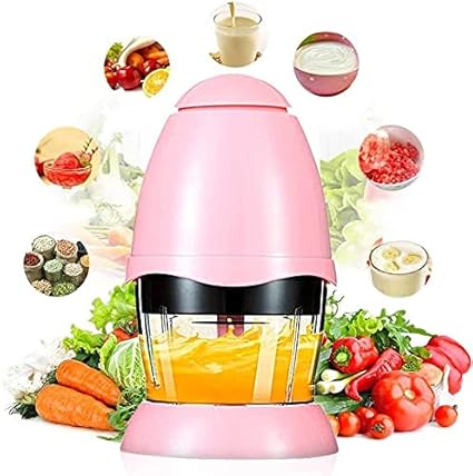HILLWILL Super Electric Food Processor, Multipurpose Smart Kitchen Food Chopper Vegetable Fruit Cutter Onion Slicer Dicer, Blender and Mincer, Glass Bowl