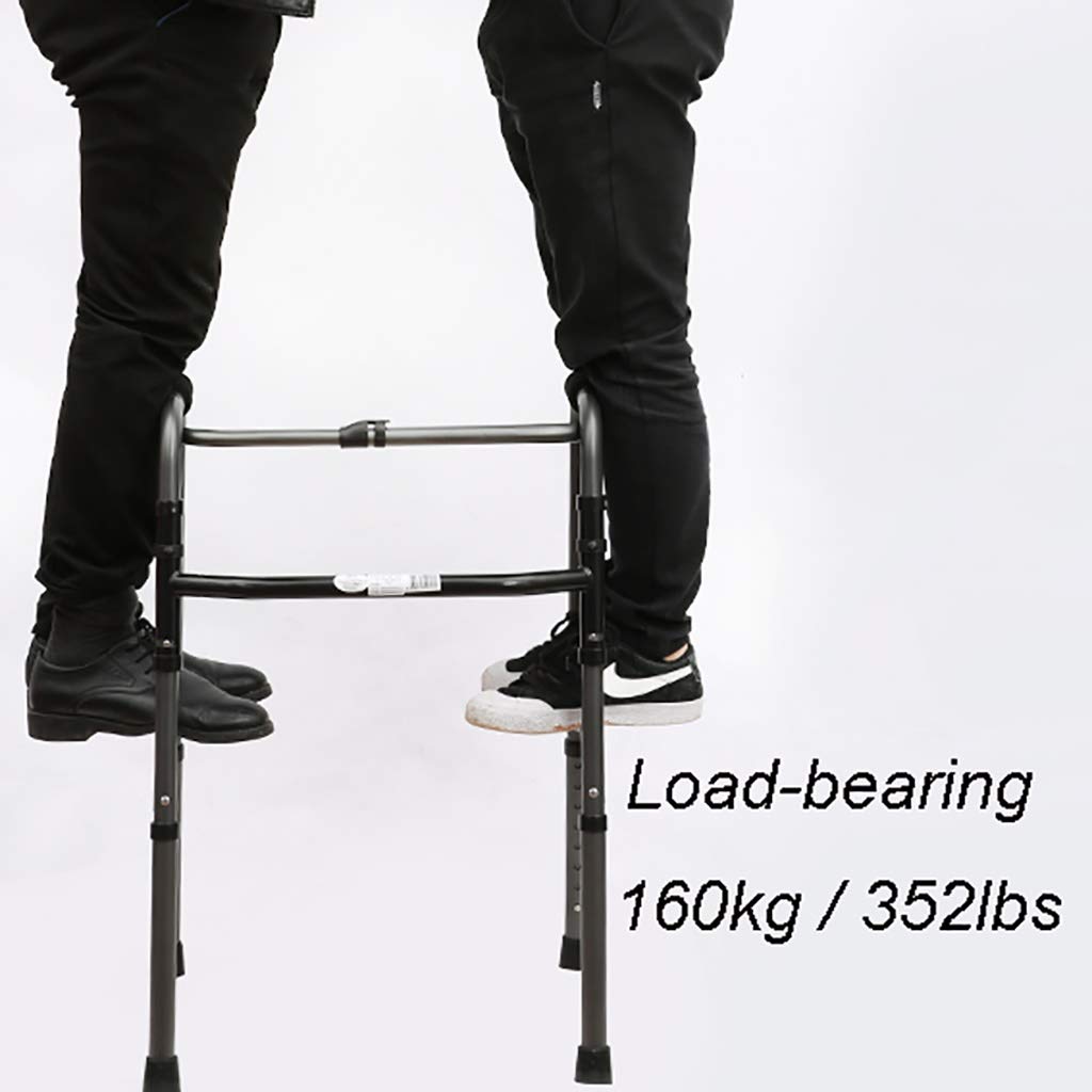 Andador Multiusos con Estructura para Caminar para Personas Mayores, Estructura de Apoyo Plegable para Caminar, Andador 2 en 1 con Asiento de baño, Silla de baño