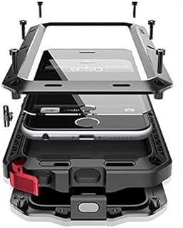 iPhone 6 Case, Amever Shockproof Dustproof Water Resistant Aluminum Alloy Metal Tempered Glass Cover Case for Apple iPhone 6 4.7 inch