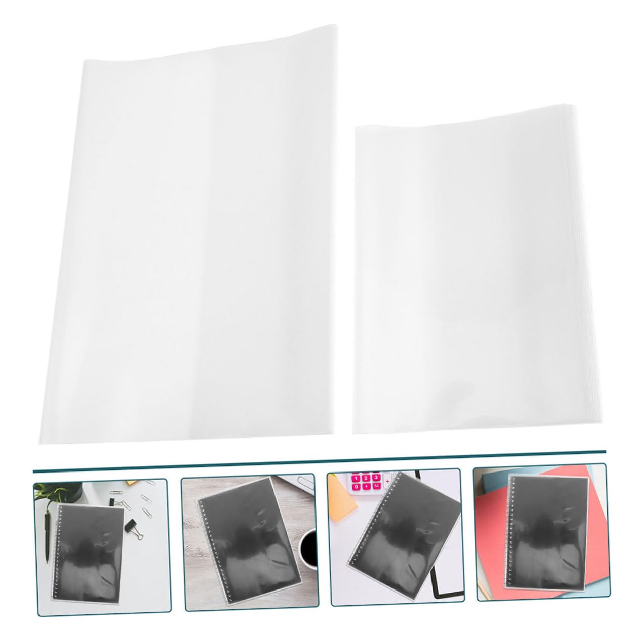 40 pièces Protège Couverture Transparent pour Film Plastique Résistant à Eau pour Manuels Scolaires et Cahiers Protectrice et Transparente