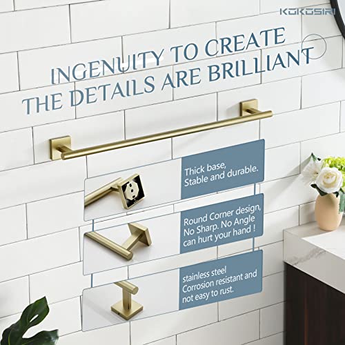 Kokosiri 20 Inch Towel Bars Towel Rails Bathroom Bath Towel Holder Toilet Paper Holder Toilet Roll Holder Brushed Gold B4005Bg-L20+B2005Bg #TOP3