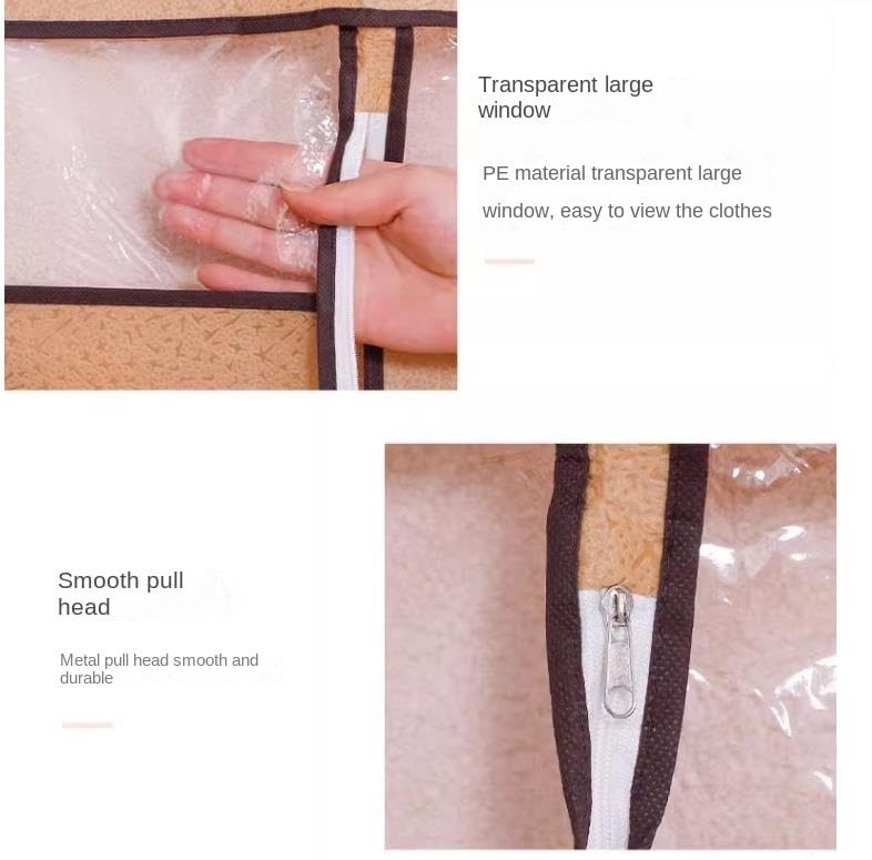 Habrur Clothes Cover 3.9" Gusseted Garment Bag for Travel with Zipper Clear Window Suit Bags, 3 Pack Suit Bags (Color : C, Size : 60 * 90cm)3