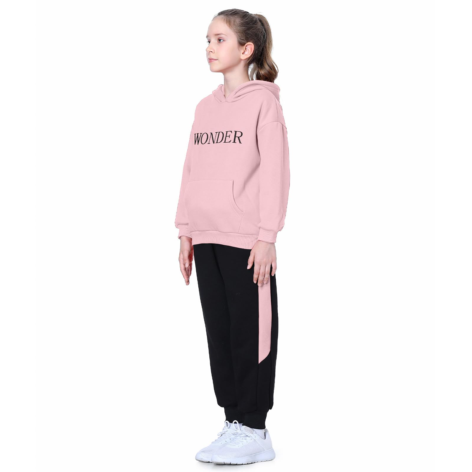 Survêtement Ensemble Fille Costumne Sport Jogging Sweat-Shirt Encapuchonné Pull + Pantalon de Sport Hoodies 2 Pièces Vêtement d'automne Printemps