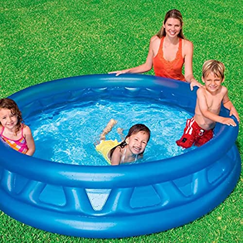 Image of LONGMIRE 6 FT Round Inflatable Soft Side Pool Portable & Foldable Kids Swimming Pool Outdoor & Indoor Baby Bath Tub Water Pool for 10 Years Up Kids and Adults