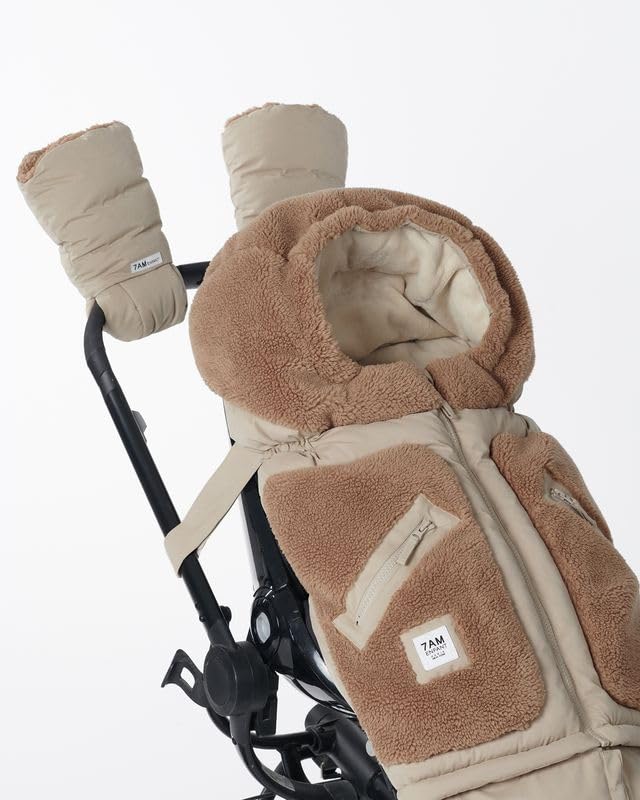 Miniatura 6 de 7AM Enfant Saco para cochecito y asiento de automóvil, manta ajustable de invierno con cremallera para niño y niña, saco de dormir cálido con