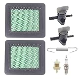 Hutdkte GCV160 GCV190 Air Filter & 16950-Z0Y-003 Fuel Shut Off Valve for Honda GCV160 GCV190 HRR216 HRX217 GSV190 Engines with 16561-ZM0-000 Spring Kit