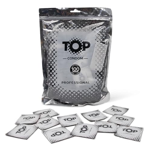 TOP Kondome 100 Stück Packung Stark natürlich und gefühlsecht aus Latex mit Reservoir Durchmesser 53 mm für Männer