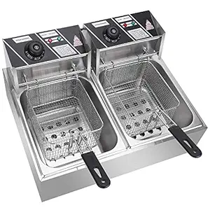 MAZORIA DOUBLE TANK ELECTRIC DEEP FRYER 12 LTR