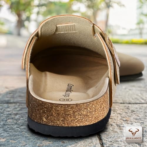 BULLIANT Women Clogs-Comfortable Mules Slippers Sandals Nurse Shoes Unisex for Men-Cushioned Footed Flannel-Lined Upper3