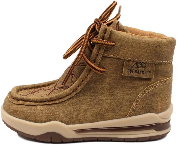 M&F Western Products Twister Jackson Boys' Chukka Barbwire Stitch Shoes - Tan, 7 Toddler M
