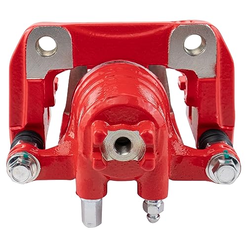 Image of TRQ Performance Rear Driver and Passenger Side Brake Caliper Set Caliper Brackets Hardware Compatible with 07-12 Acura RDX 07-11 Honda CR-V excluding Japan Built Models 10-11 Honda Accord Crosstour