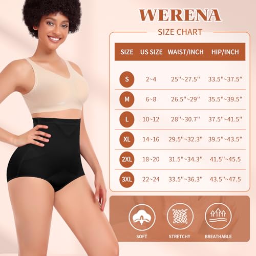 Image of Werena High Waisted Tummy Control Shapewear Panties for Women Body Shaper Underwear