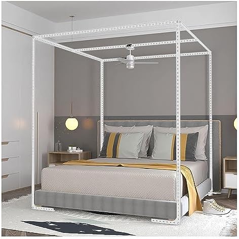 Mat Solid Wood Bed Boards Breathable Plate Foldable Plate Futon Frame FoldingFolding Floor Slatted Frame,Stainless Steel Canopy Bed Frame Curtain Brackets, Mosquito Net for Full Size Bed, Th