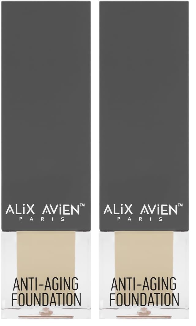 ALIX AVIEN Yaşlanma Karşıtı Fondöten - Anti Aging Foundation 504 Natural Beige Spf 15-35 ml (2 paketi)