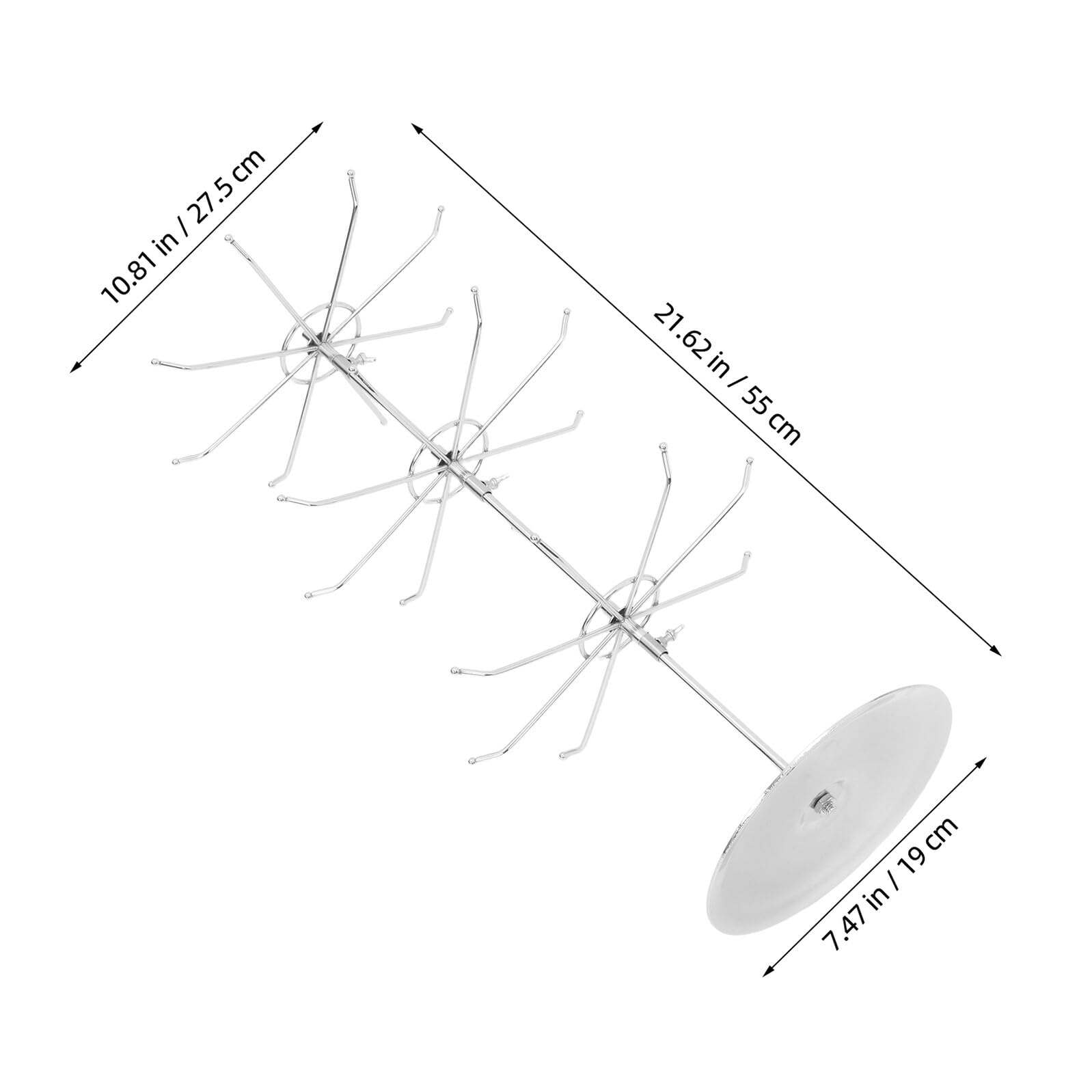 Hohopeti Schmuckständer Rotierender Ohrringständer Drehständer zur Präsentation Schmuckhalter Schmuck-Organizer-Ständer rotierendes Präsentationsregal Ohrring-Organizer-Ständer Silver