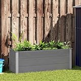 vidaXL Garten Hochbeet Pflanzkasten Blumenkasten Gemüsebeet Pflanzkübel Blumenkübel Frühbeet Gartenbeet Pflanzbeet WPC 150x50x54cm Grau - 2
